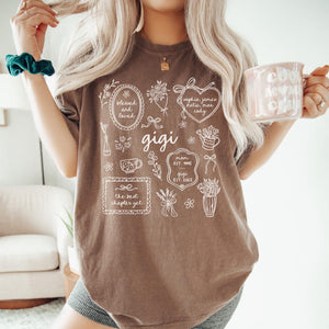 Personalized Grandma Comfort Colors Shirt with Grandkid Names