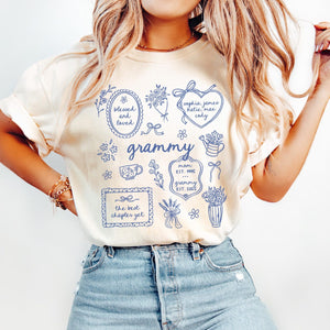 Personalized Grandma Comfort Colors Shirt with Grandkid Names