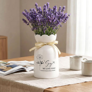 Personalized Ceramic Flower Vase for Grandma, Custom Name Gift for Mom, Mother s Day Decor, Family Keepsake