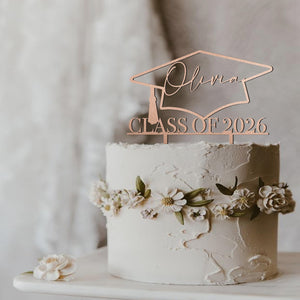 Personalized Wood Graduation Cake Topper / 2026 Graduation Decorations / Graduation Gift / Graduation Party / Cake Topper For Graduation