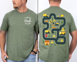 Tired Dads Club Construction Car Track Massage Shirt Funny Father Day Gift For Dad