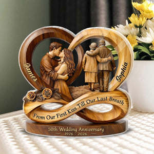 Custom 50th Wedding Anniversary Acrylic Block, 50th Golden Wedding Gift For Parents/ Grandparents, 20th, 25th, 30th, 40th, 50th Anniversary