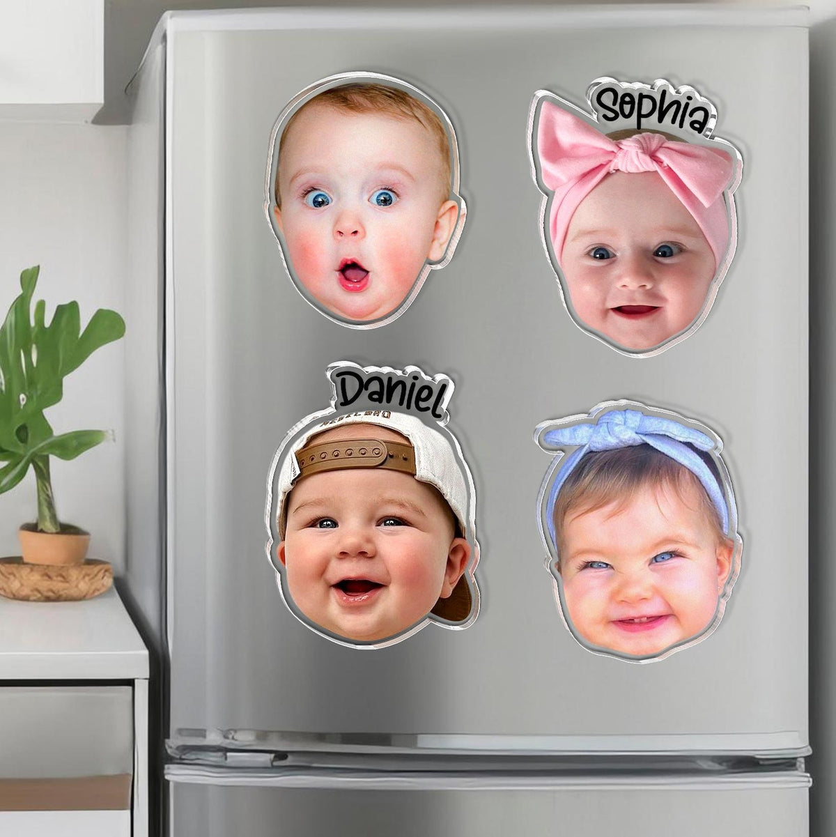 Personalized Baby Face Photo Magnet, Grandma Gift from Grandkids, Mothers Day Gift for Grandma