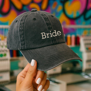 Custom Bride Squad Baseball Cap, Embroidered Bachelorette Party Hat, Personalised Bridesmaid Cap, Bridal Shower Gift, Wife of the Party Gift
