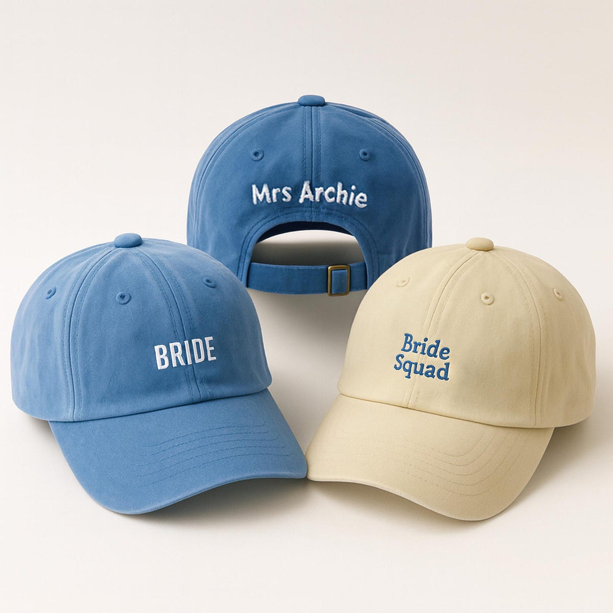 Custom Bride Squad Baseball Cap, Embroidered Bachelorette Party Hat, Personalised Bridesmaid Cap, Bridal Shower Gift, Wife of the Party Gift