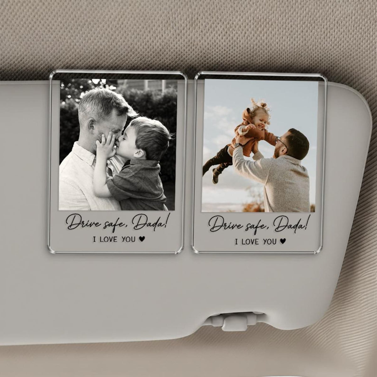 Personalized Dad Gifts, Custom Photo Car Visor Clip, Drive Safe Daddy Sun Visor Clip, Fathers Day Gift, Gift For Husband, Car Accessories