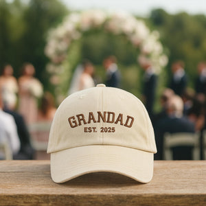 Personalised Grandpa Hat with Est Year, Embroidered Granddad Cap, Pregnancy Announcement Gift, Vintage Baseball Cap, Grandpa Birthday Gift