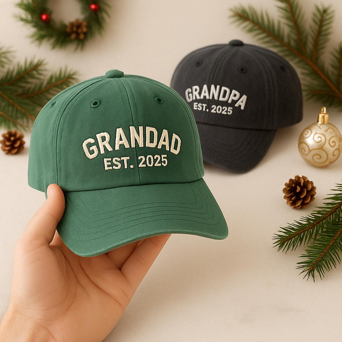 Personalised Grandpa Hat with Est Year, Embroidered Granddad Cap, Pregnancy Announcement Gift, Vintage Baseball Cap, Grandpa Birthday Gift il_1588xN.7724041078_lf6s.jpg