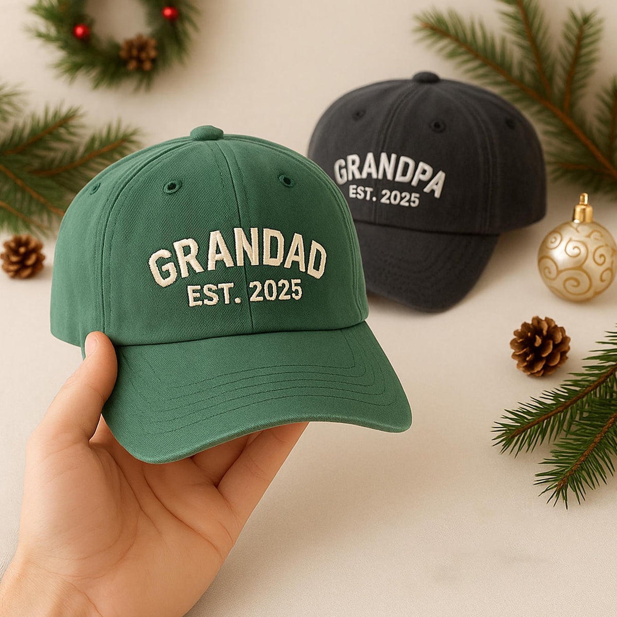 Personalised Grandpa Hat with Est Year, Embroidered Granddad Cap, Pregnancy Announcement Gift, Vintage Baseball Cap, Grandpa Birthday Gift