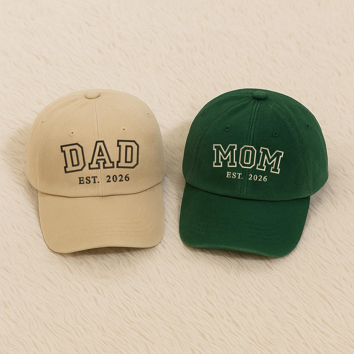 Custom Embroidered Mom and Dad EST 2026 Hat, Pregnancy Reveal Cap, Baby Announcement Gift, New Parents Baseball Hat,Mothers Day Gift for Mum