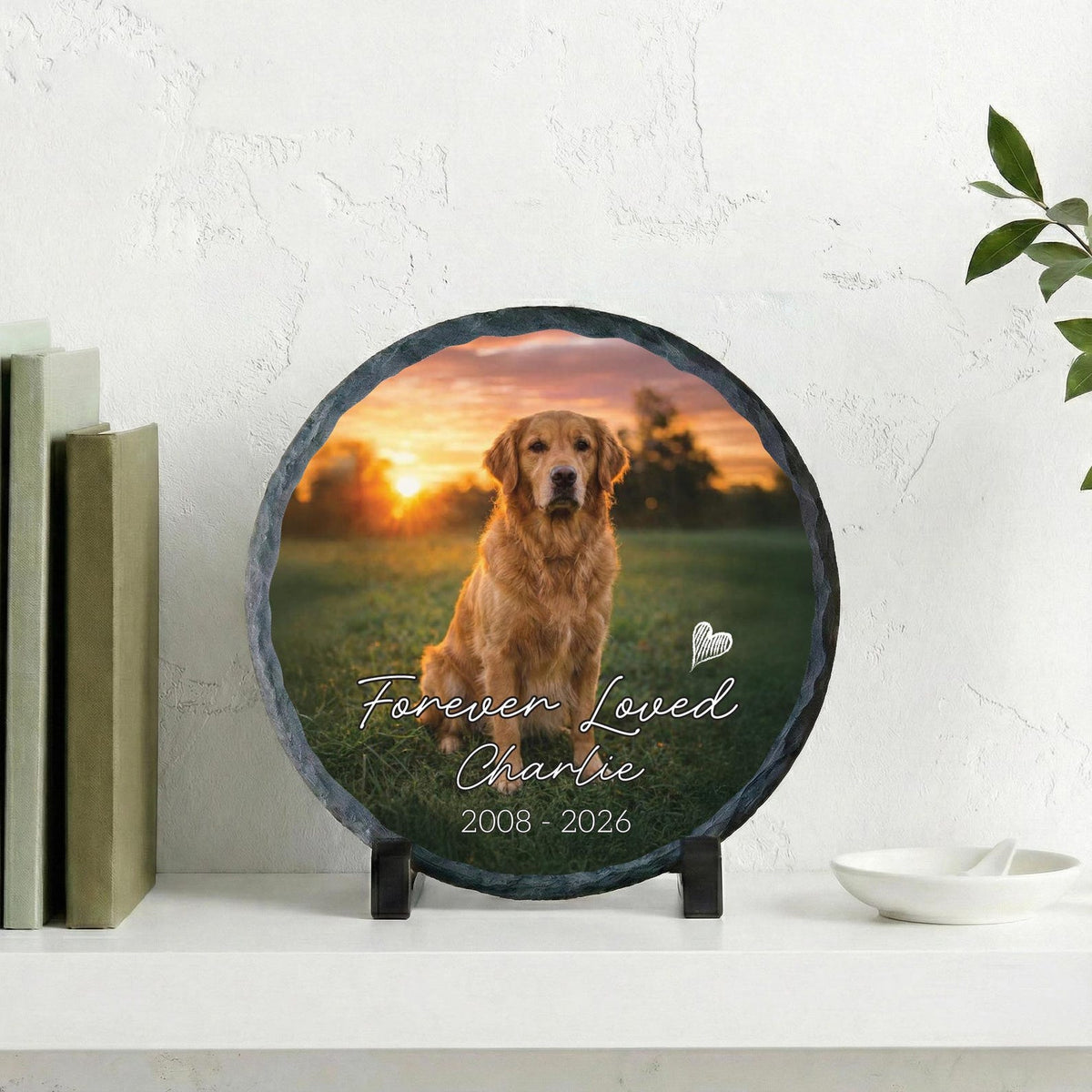 Loss of Dog Portrait Plaque, Custom Pet's Photo Pet Memorial Photo Rock Slate Memorial Gift Sympathy Gift For Dog Lovers