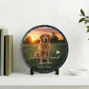 Loss of Dog Portrait Plaque, Custom Pet's Photo Pet Memorial Photo Rock Slate Memorial Gift Sympathy Gift For Dog Lovers