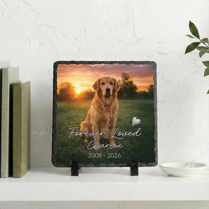 Loss of Dog Portrait Plaque, Custom Pet's Photo Pet Memorial Photo Rock Slate Memorial Gift Sympathy Gift For Dog Lovers