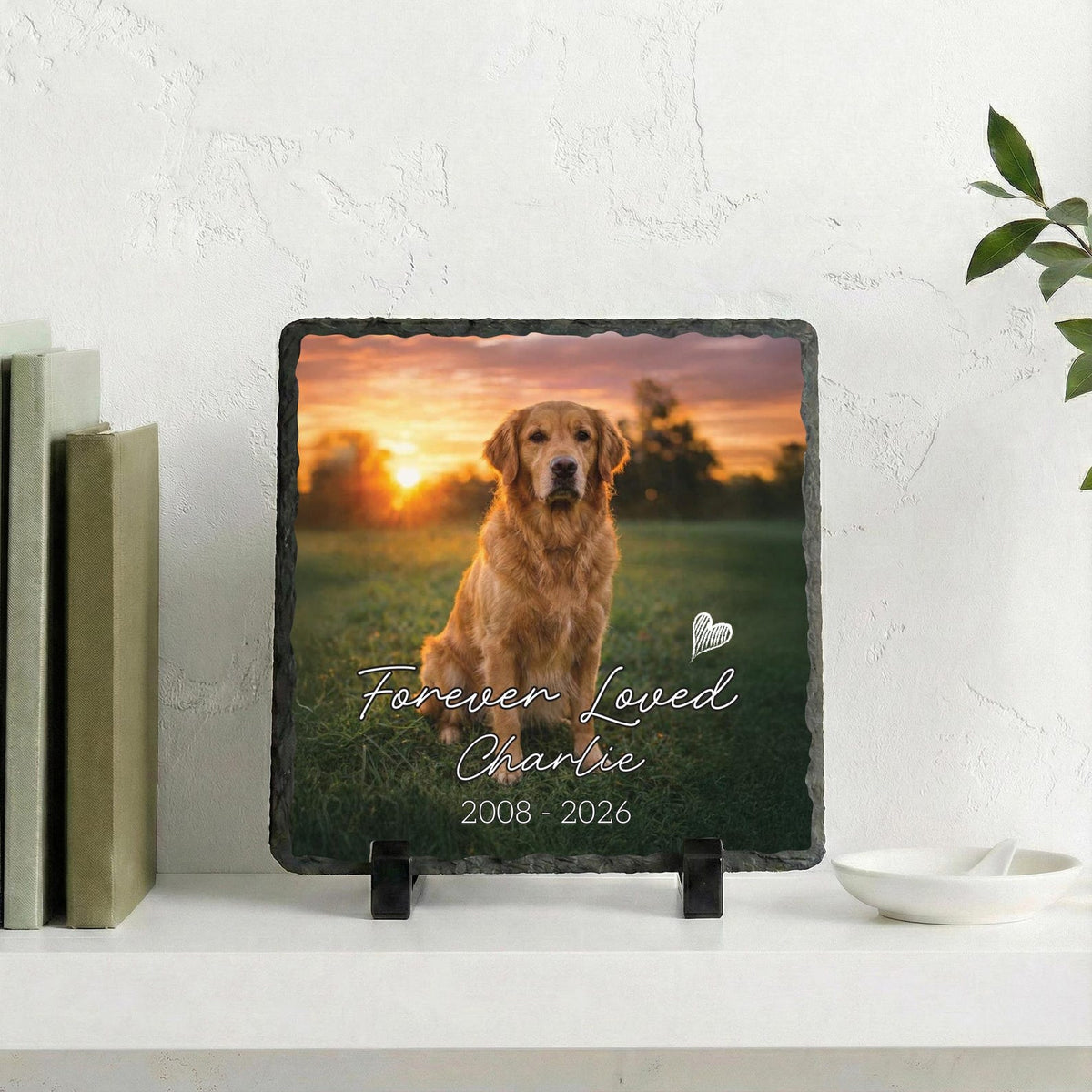Loss of Dog Portrait Plaque, Custom Pet's Photo Pet Memorial Photo Rock Slate Memorial Gift Sympathy Gift For Dog Lovers