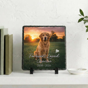 Loss of Dog Portrait Plaque, Custom Pet's Photo Pet Memorial Photo Rock Slate Memorial Gift Sympathy Gift For Dog Lovers