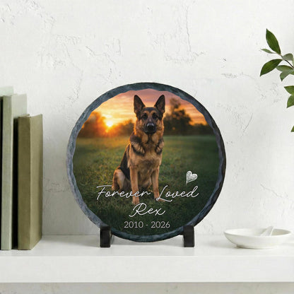 Loss of Dog Portrait Plaque, Custom Pet's Photo Pet Memorial Photo Rock Slate Memorial Gift Sympathy Gift For Dog Lovers
