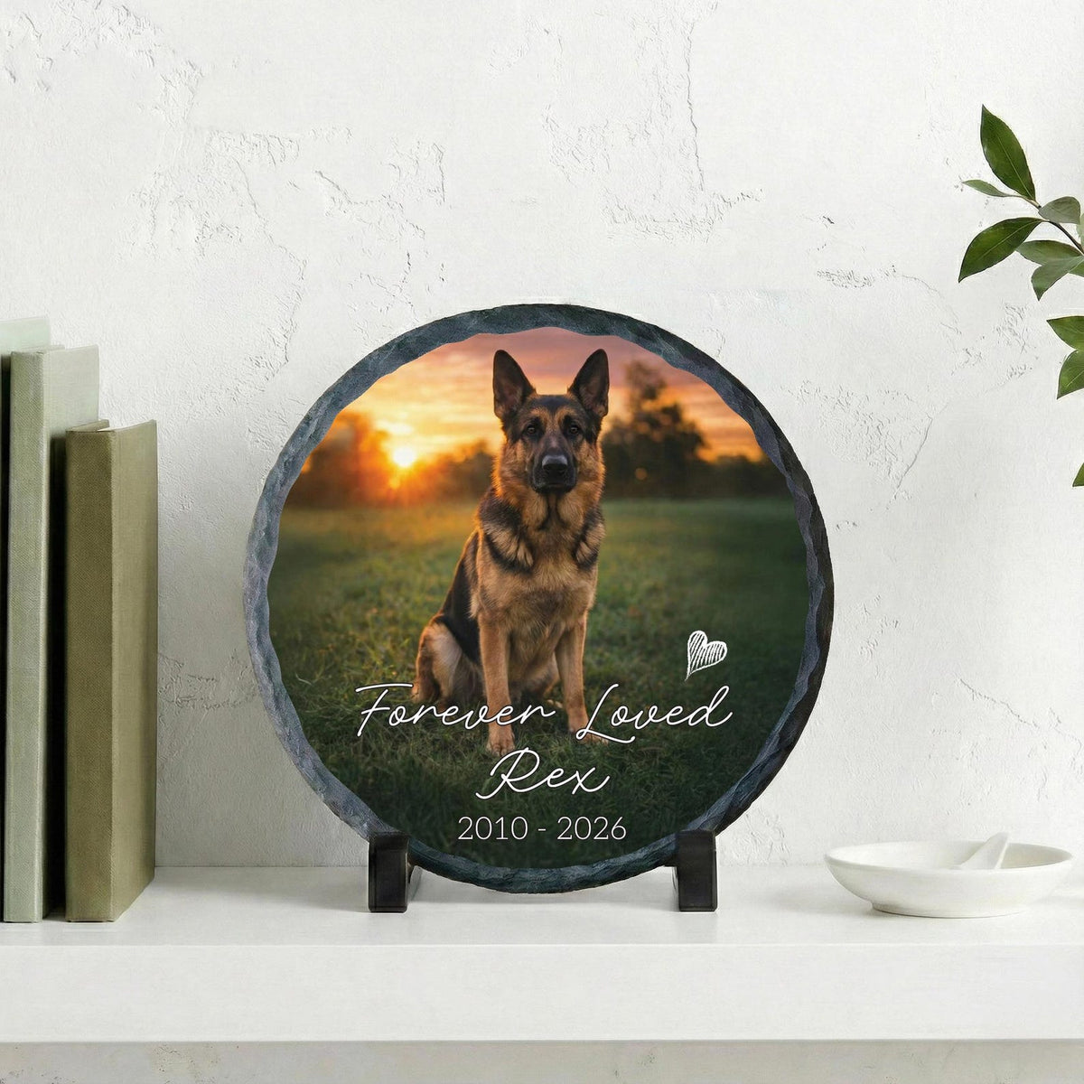 Loss of Dog Portrait Plaque, Custom Pet's Photo Pet Memorial Photo Rock Slate Memorial Gift Sympathy Gift For Dog Lovers