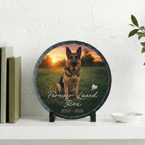 Loss of Dog Portrait Plaque, Custom Pet's Photo Pet Memorial Photo Rock Slate Memorial Gift Sympathy Gift For Dog Lovers