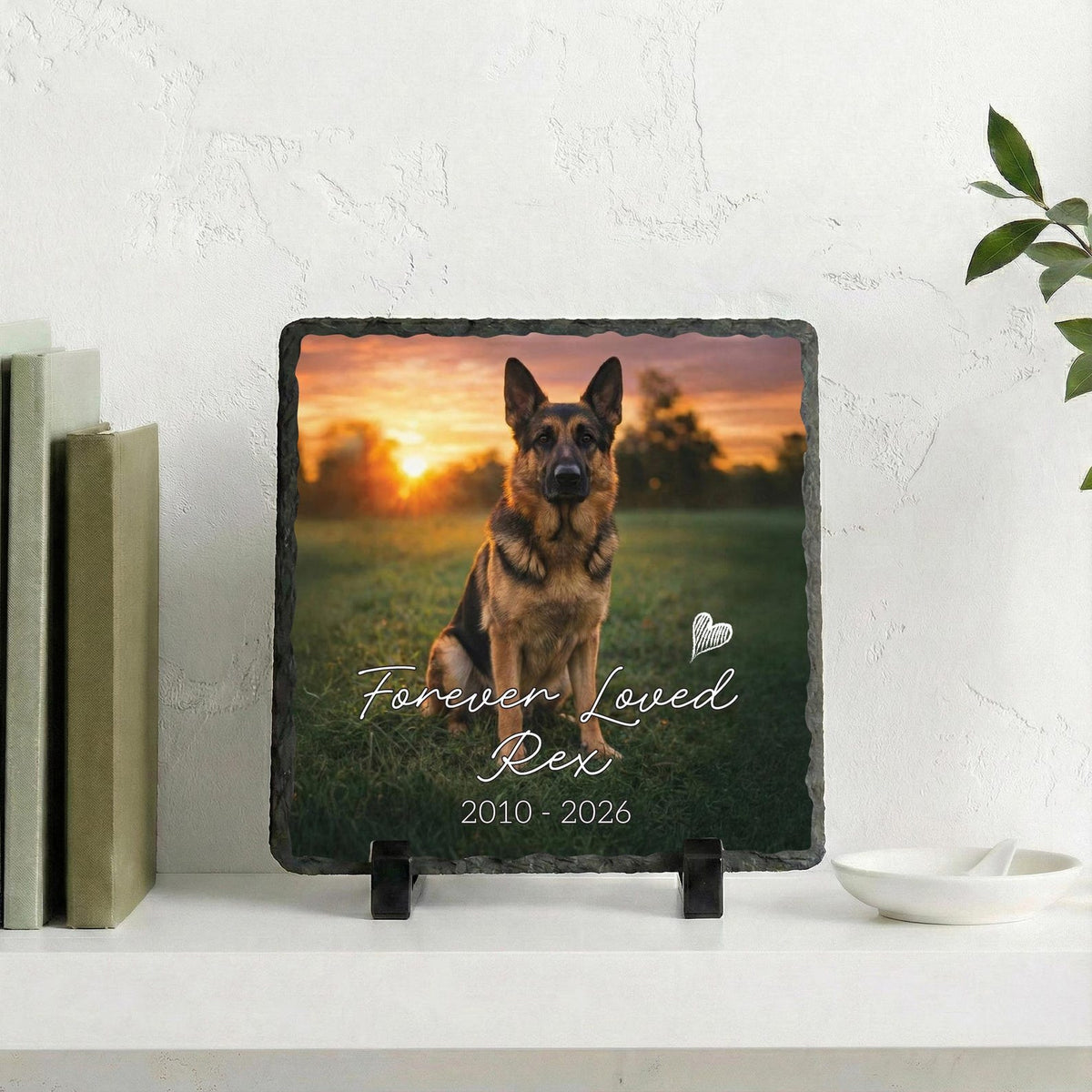 Loss of Dog Portrait Plaque, Custom Pet's Photo Pet Memorial Photo Rock Slate Memorial Gift Sympathy Gift For Dog Lovers