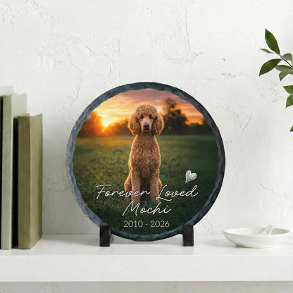 Loss of Dog Portrait Plaque, Custom Pet's Photo Pet Memorial Photo Rock Slate Memorial Gift Sympathy Gift For Dog Lovers