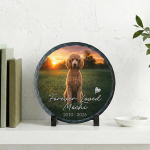 Loss of Dog Portrait Plaque, Custom Pet's Photo Pet Memorial Photo Rock Slate Memorial Gift Sympathy Gift For Dog Lovers