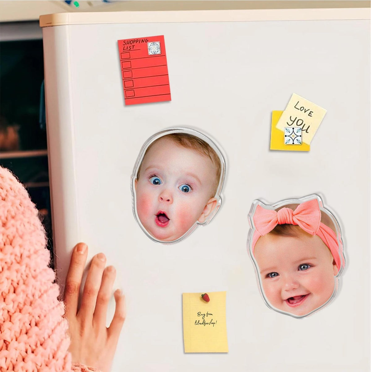 Personalized Baby Face Photo Magnet, Grandma Gift from Grandkids, Mothers Day Gift for Grandma
