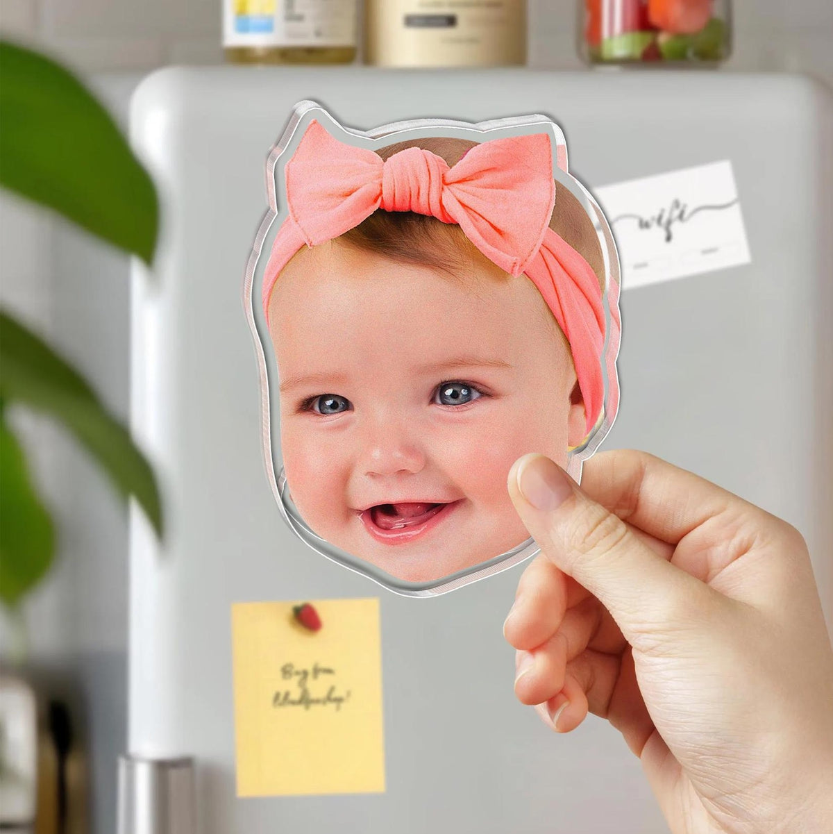 Personalized Baby Face Photo Magnet, Grandma Gift from Grandkids, Mothers Day Gift for Grandma