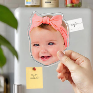 Personalized Baby Face Photo Magnet, Grandma Gift from Grandkids, Mothers Day Gift for Grandma