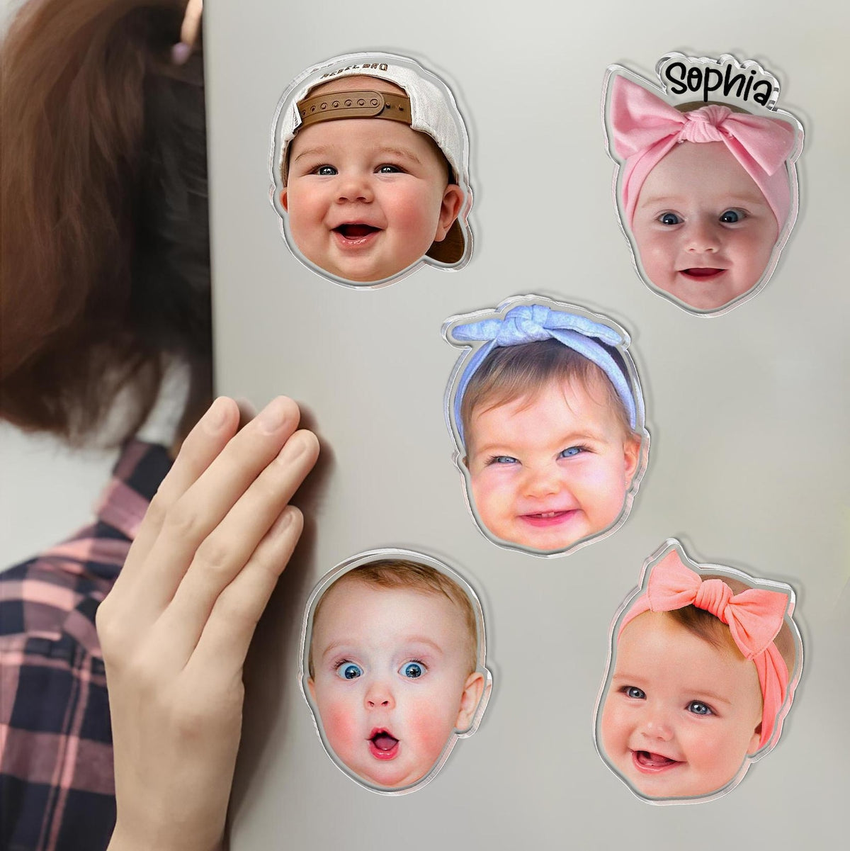Personalized Baby Face Photo Magnet, Grandma Gift from Grandkids, Mothers Day Gift for Grandma
