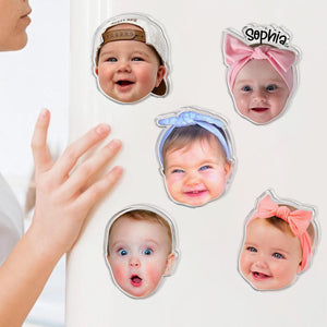 Personalized Baby Face Photo Magnet, Grandma Gift from Grandkids, Mothers Day Gift for Grandma
