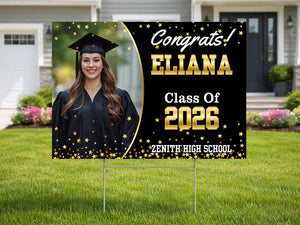 Personalized High School Graduation Yard Sign, Congrats Class of 2026 Sign, Custom Graduation Celebration Name Sign, Graduation Party Sign