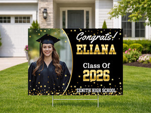 Personalized High School Graduation Yard Sign, Congrats Class of 2026 Sign, Custom Graduation Celebration Name Sign, Graduation Party Sign