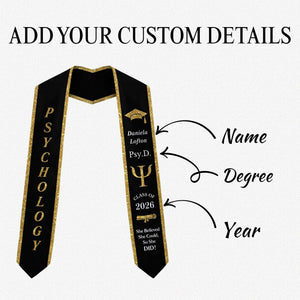 Psychology Graduation Stole for Women Custom PsyD Graduation Sash Class of 2026
