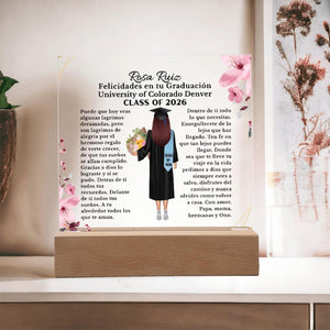 Personalised Graduation Gift Spanish, Graduation Plaque, Graduation Gift for Her, Daughter Graduation Gift for Granddaughter, Niece, Friend