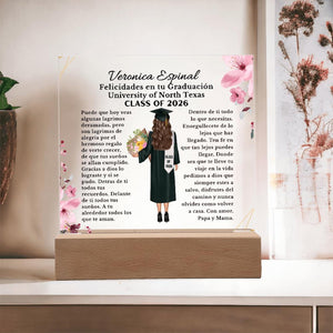 Personalised Graduation Gift Spanish, Graduation Plaque, Graduation Gift for Her, Daughter Graduation Gift for Granddaughter, Niece, Friend