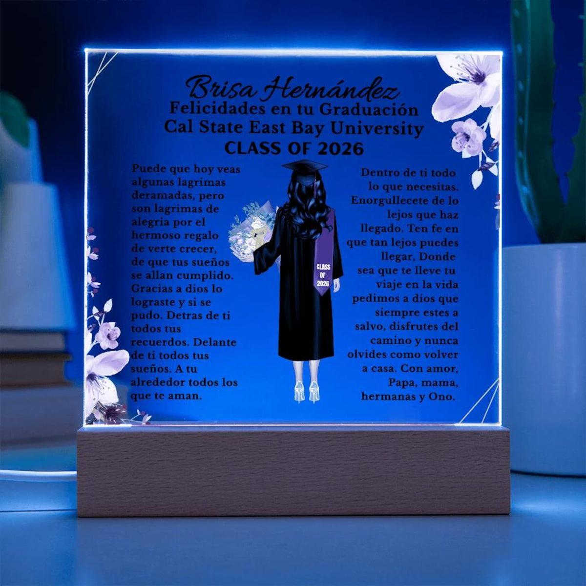 Personalised Graduation Gift Spanish, Graduation Plaque, Graduation Gift for Her, Daughter Graduation Gift for Granddaughter, Niece, Friend