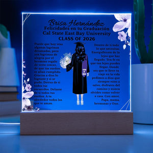 Personalised Graduation Gift Spanish, Graduation Plaque, Graduation Gift for Her, Daughter Graduation Gift for Granddaughter, Niece, Friend