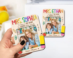 Personalized Teacher Name Fridge Magnet, Custom Photo Magnet, End Of Year Gift, Teacher Appreciation Gifts, Thank You Keepsake