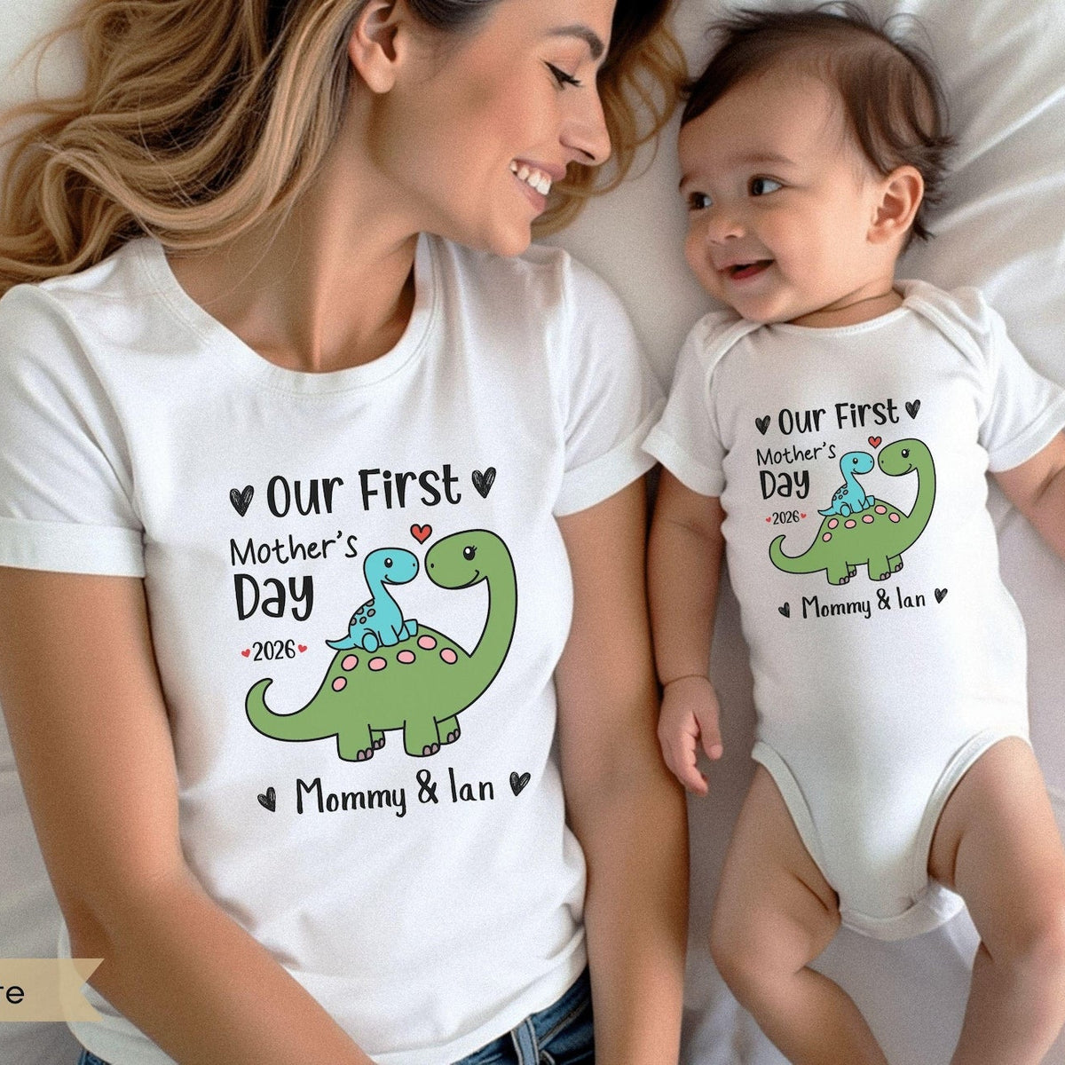 Our First Mothers Day Together Personalized Matching Mom and Baby Shirt Set Mommy and Me Outfits First Time Mom Gift 2026 Mommy and Me Shirt