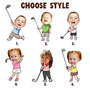 Personalized Kids Photo Golf Towel For Dad, Baby Face Towel, Golf Dad Gift, Best Dad By Par Towel Gift, Fathers Day Gift for Golf Dad
