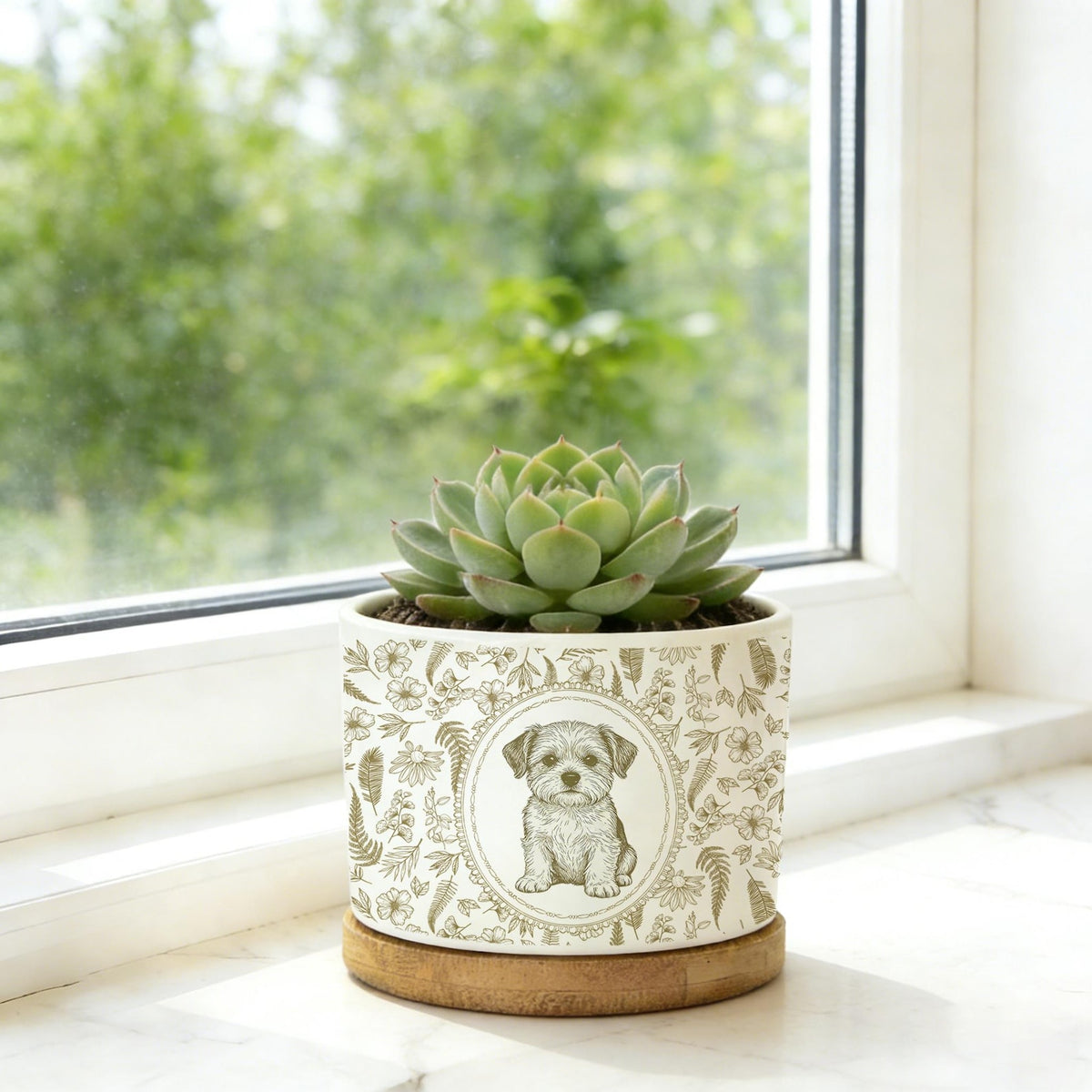 Personalized Pet Portrait Planter, Pet Succulent Planter, Pet Home Decor, Dog Memorial, Dog Remembrance Gift, Gift for Pet Lovers