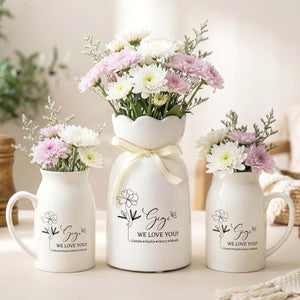 Personalized Ceramic Flower Vase for Grandma, Custom Name Gift for Mom, Mother s Day Decor, Family Keepsake