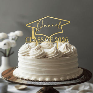 Personalized Wood Graduation Cake Topper / 2026 Graduation Decorations / Graduation Gift / Graduation Party / Cake Topper For Graduation