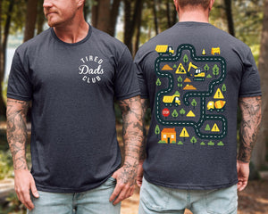 Tired Dads Club Construction Car Track Massage Shirt Funny Father Day Gift For Dad