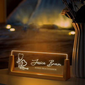 Personalized General Surgery Desk Name Plate Night Light Custom Surgeon Desk Sign Medical Office Desk Decor Promotion Gift