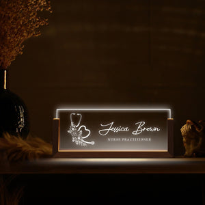 Personalized Nurse Practitioner Desk Name Plate Night Light, Custom NP Office Decor, Personalized Nurse Gift for Her Him Healthcare Staff Pr