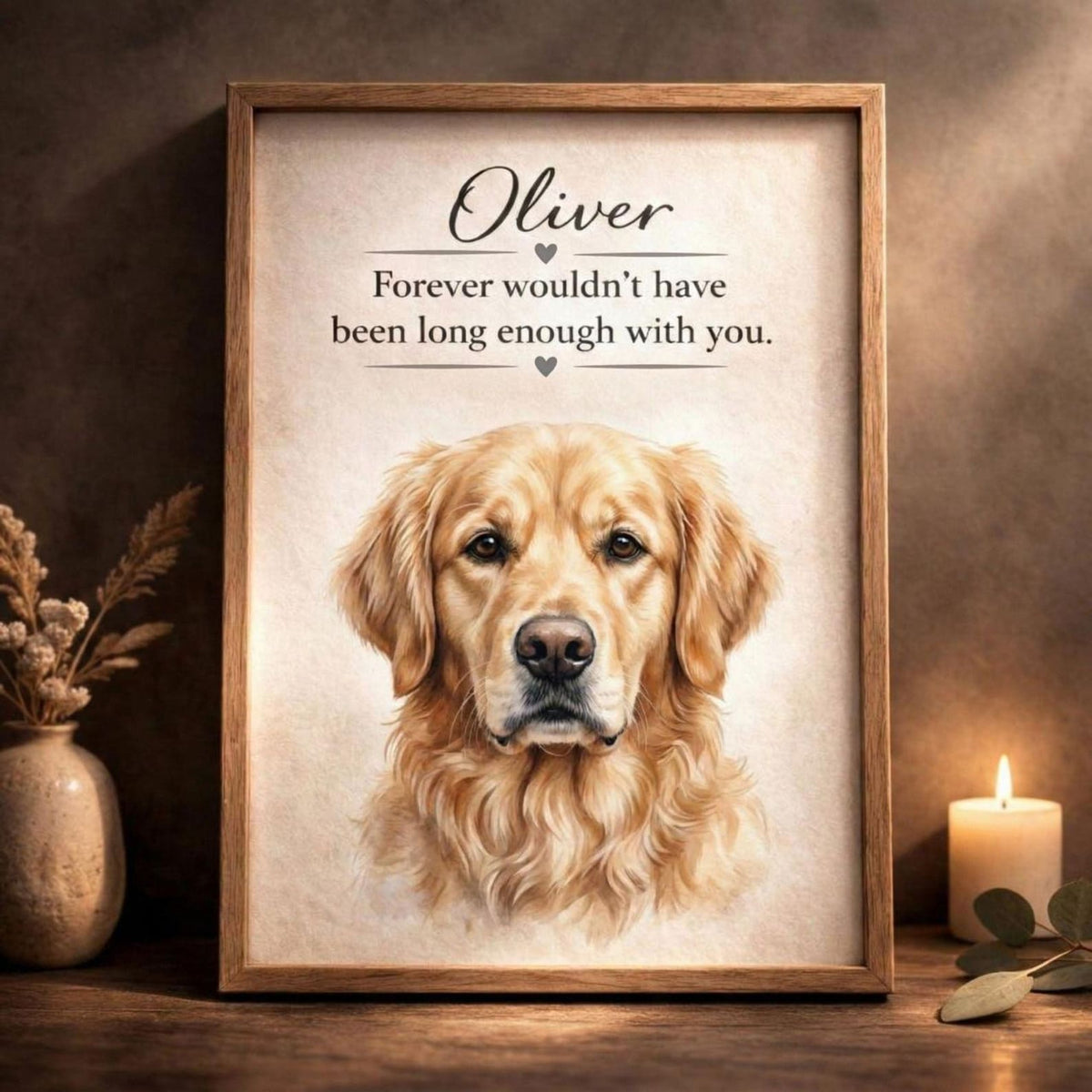 Custom Dog Memorial Poster Canvas from Photo Dog Remembrance Gift