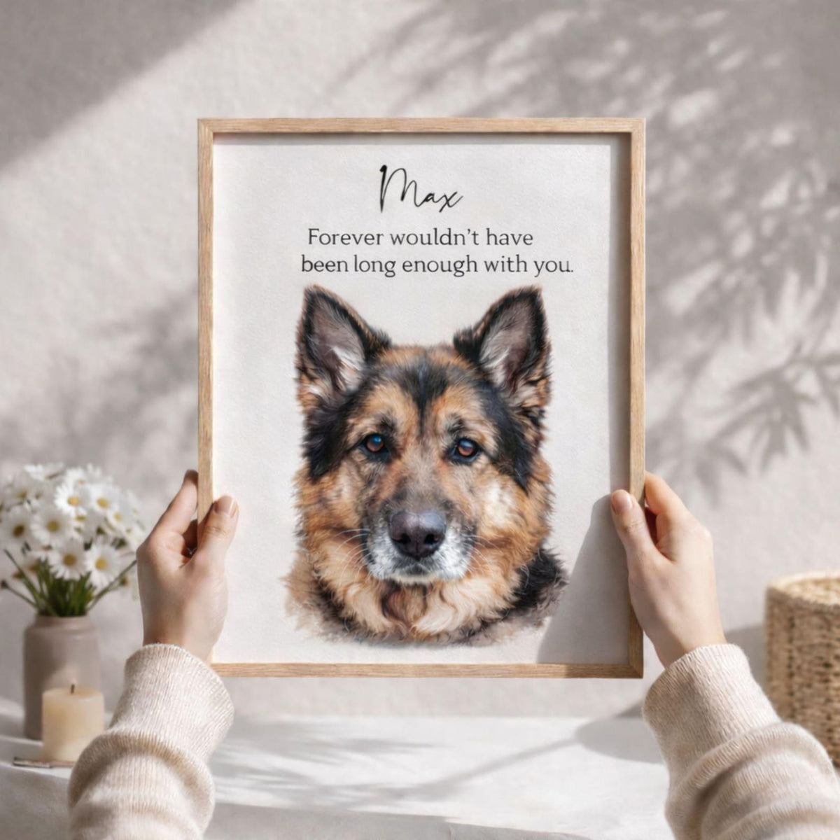 Custom Dog Memorial Poster Canvas from Photo Dog Remembrance Gift