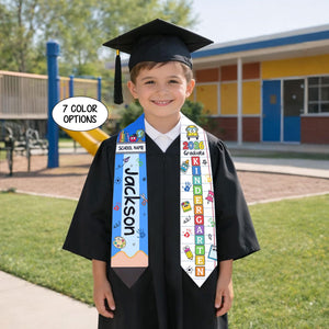 Personalized Preschool Kindergarten Graduation Stole, Custom Pre-K Grad Gift, Class Of 2026 Kid Sash, Little Graduate, Grade Stole