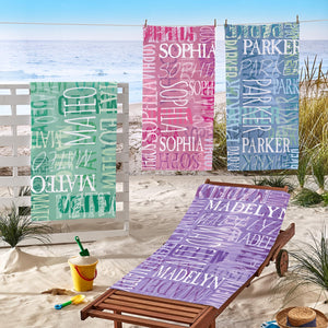 Personalized Signature Style Beach Towel-Customized Towel-For the Beach Lover-For the Pool Lover